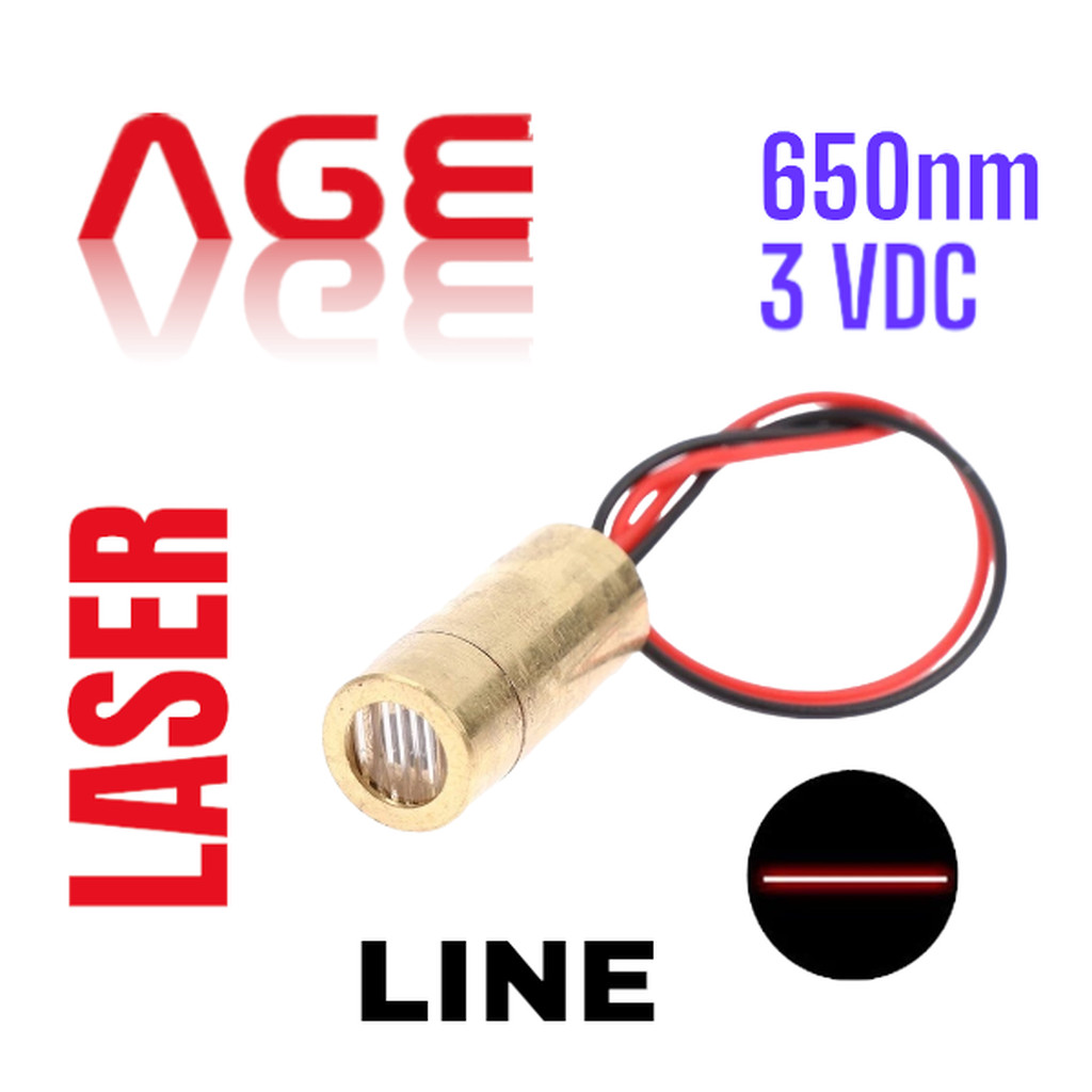 เลเซอร์แบบเส้นตรง 650nm 3V ขนาด 9MM laser Head Line red Laser