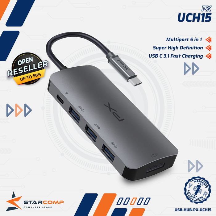 PX UCH15 Type C เป็น HDMI Converter HUB iOS Android Windows 5 In 1