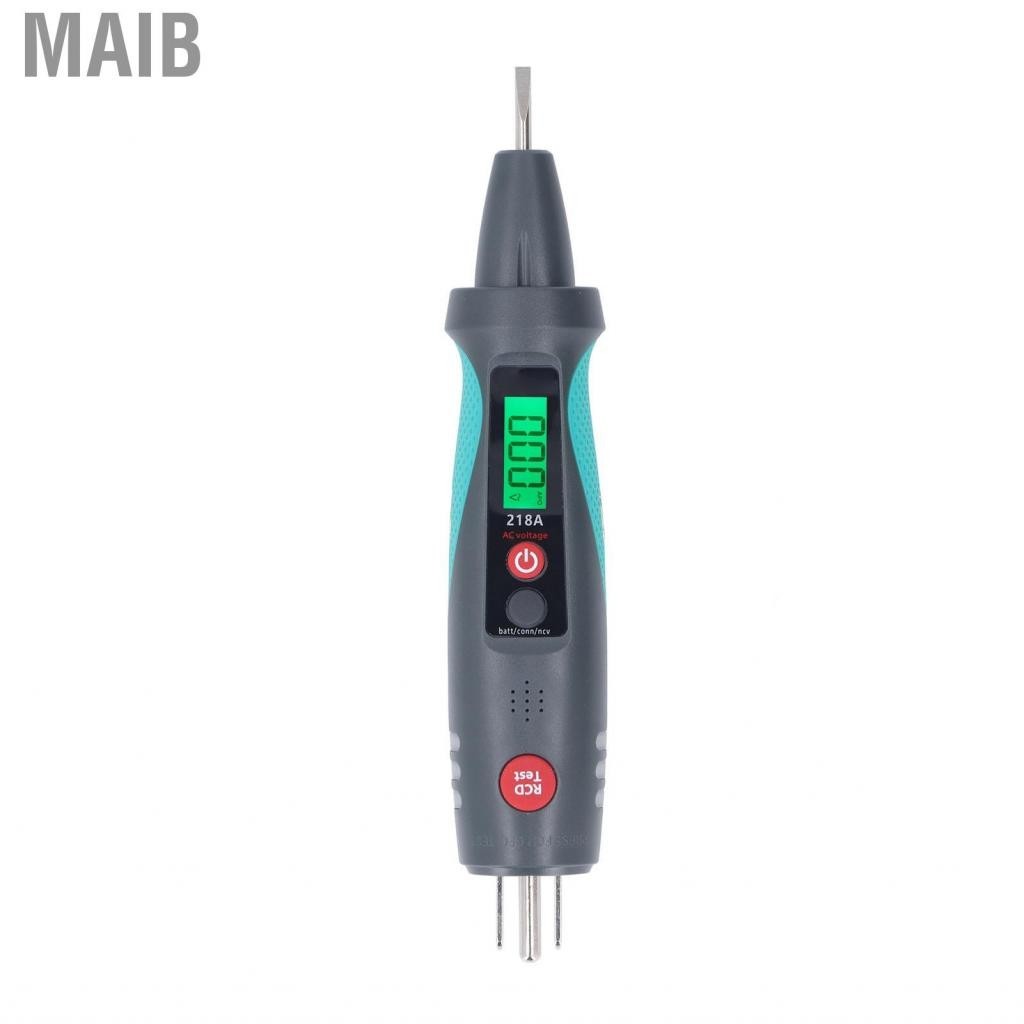Maib Electrical Tester Easy To Read 218A AC12V‑300V Socket Non Contact LCD Display Multifunctional with Flashlight for