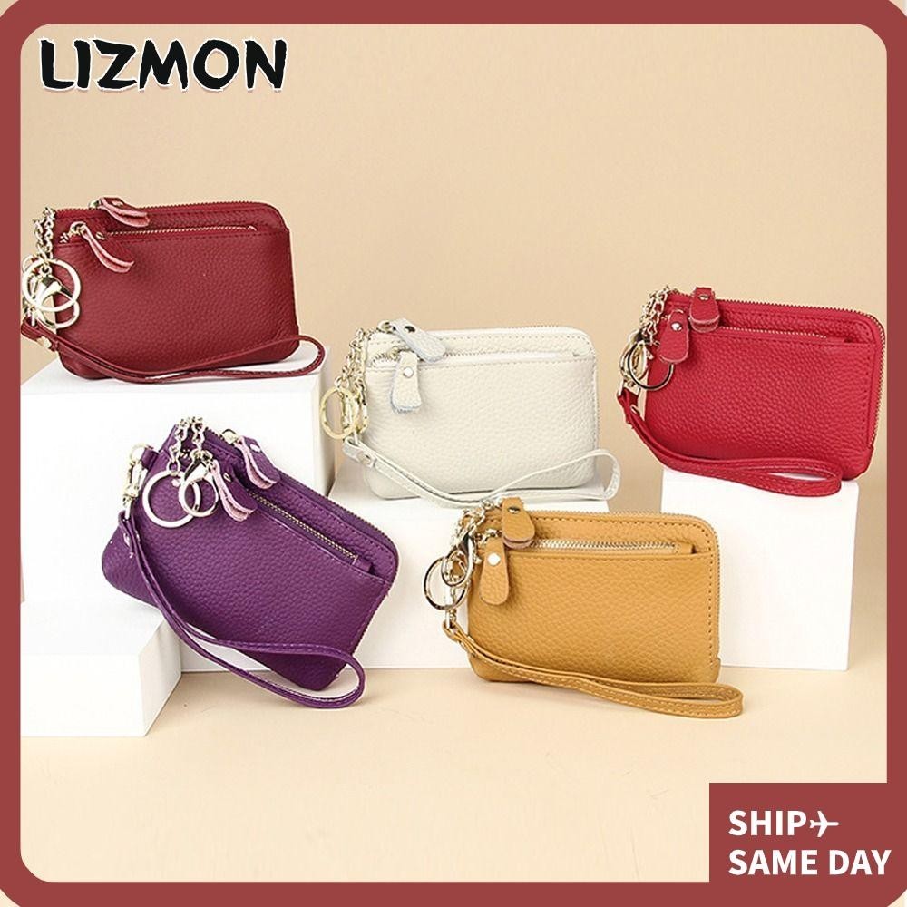 【⚡เวลาจำกัดราคาต่ำ】Lizmon กระเป๋าสตางค์ หนังวัว มีซิป ขนาดเล็ก อเนกประสงค์ สีพื้น ช่องใส่บัตรหลายช่อง ใส่เหรียญได้ สําหรับผู้หญิง
