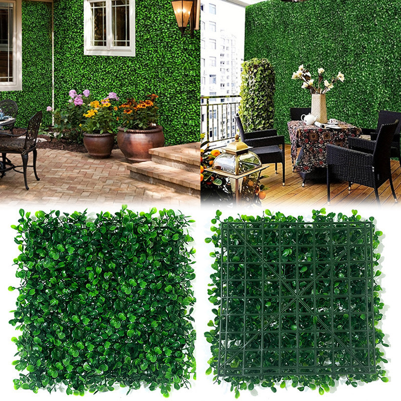 ฉากหลังสนามหญ้าปลอม พลาสติก สีเขียวมิลาน ขนาด 25x25 ซม. สําหรับตกแต่งบ้าน