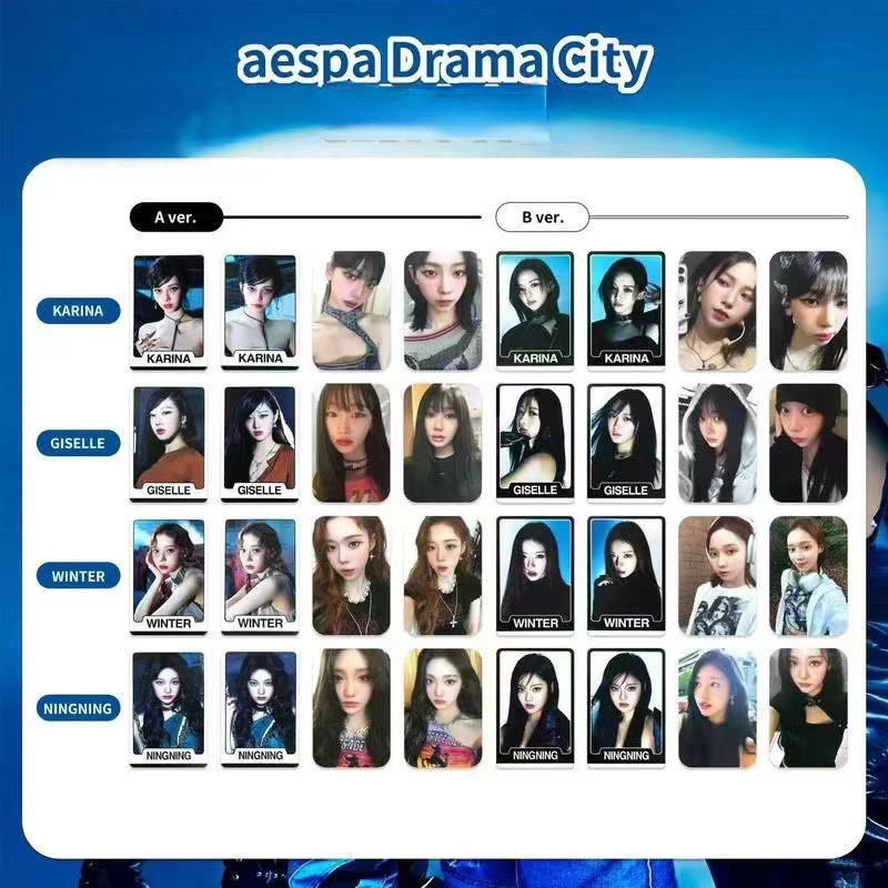 การ์ดเก็บสะสม ลาย Kpop Aespa KARINA GISELLE WINTER NINGNING สุ่มสี