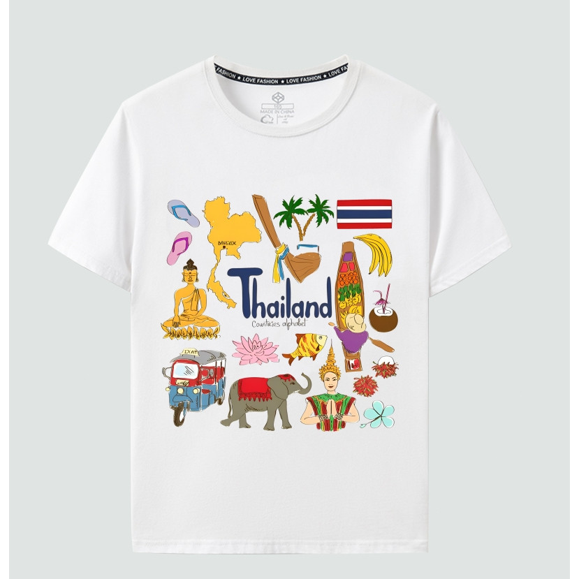 [S-5XL]เสื้อยืดพิมพ์ลายNEW เสื้อยืด Thailand BANGKOK Souvenir T-shirt ไม่จำกัดเพศ cotton 100% จัดส่ง