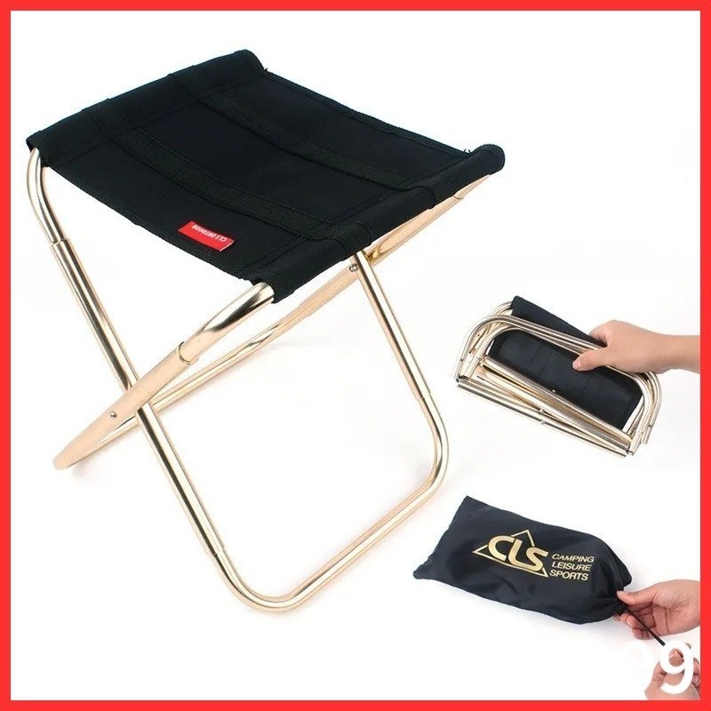 7075 เก้าอี้พับอลูมิเนียม แบบพกพา พับได้ สําหรับตั้งแคมป์กลางแจ้ง CLS เก้าอี้พับอลูมิเนียมอัลลอยด์ กระเป๋าเก็บของ แบบพกพา ติดรถสะดวก