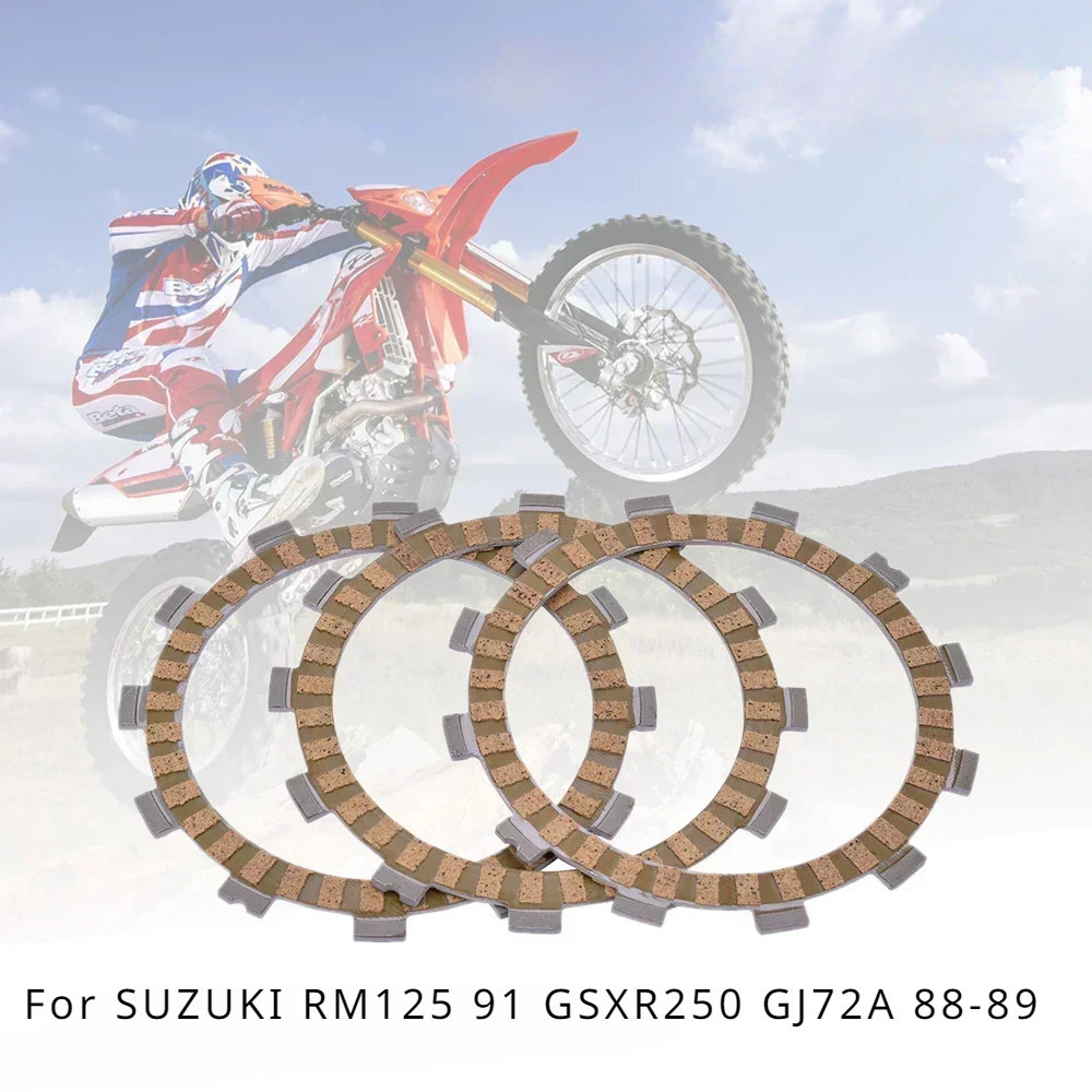 แผ่นคลัทช์ไฟเบอร์ อุปกรณ์เสริม สําหรับรถจักรยานยนต์ SUZUKI RM125 RM 125 91 GSXR250 GJ72A 88-89 GSX-R