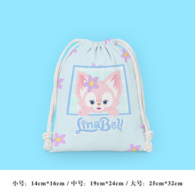Lingna Belle Drawstring Bag Drawstring Lipstick Bag Cartoon Small Cloth Bag Student Sundries Storage Bag Cosmetic Bag Portable Toiletry Bag ราคา ถูกที่สุด ดีลบีเคเค แกลเลอรีภาพที่ 6