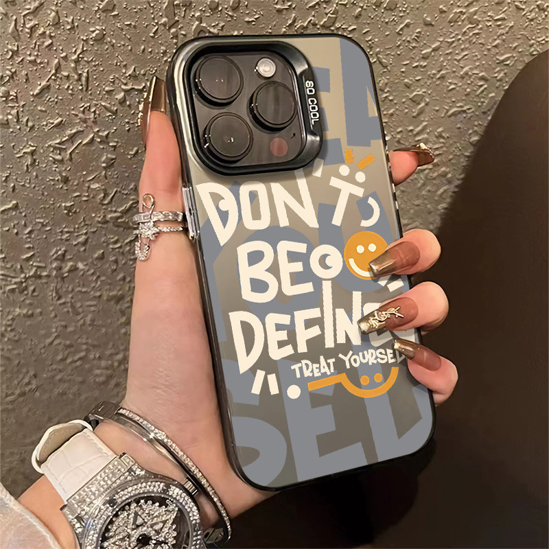 เคสโทรศัพท์มือถือ ซิลิโคนแข็ง กันกระแทก ป้องกันกล้อง ลายภาษาอังกฤษ สําหรับ Iphone 7 8 SE(2020) 15 11 12 13 14 Pro Max Plus XSMAX X XS XR