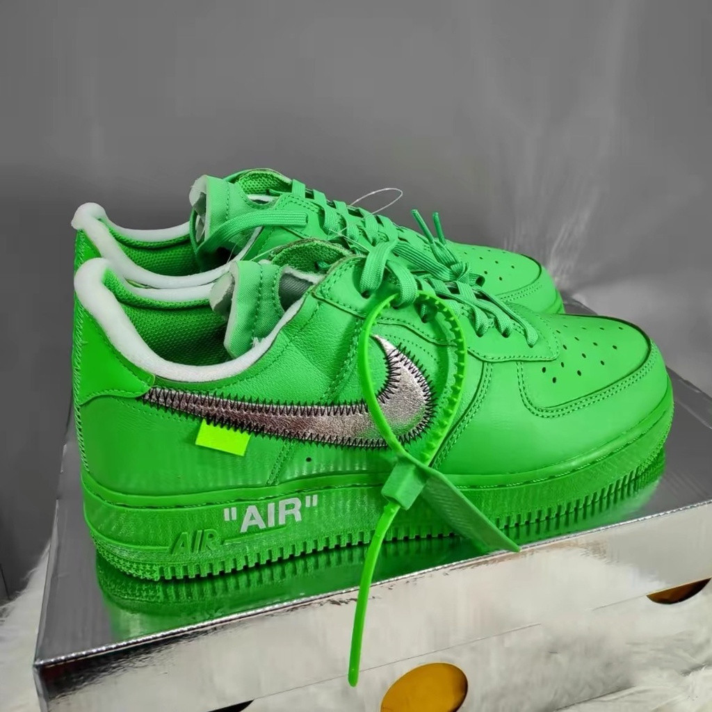 Off-white x Nike Air Force1 Low "Green" รองเท้าผ้าใบลําลอง สีเขียว สไตล์คลาสสิก 8GSX