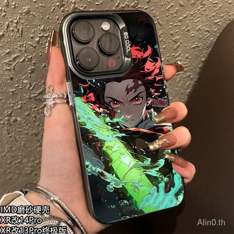 เคสโทรศัพท์มือถือ กันกระแทก ขนาดใหญ่ ลายการ์ตูนอนิเมะ Tanjiro Demon Slayer หลากสี สําหรับ iPhone x xs xr xsmax 11 12 13 14 15 Pro max Plus
