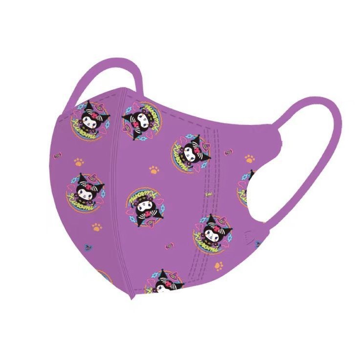 หน้ากากอนามัย พิมพ์ลายการ์ตูนคุโรมิน่ารัก 3D สําหรับเด็ก อายุ 3-12 ปี 50 ปี - รูปที่ 4