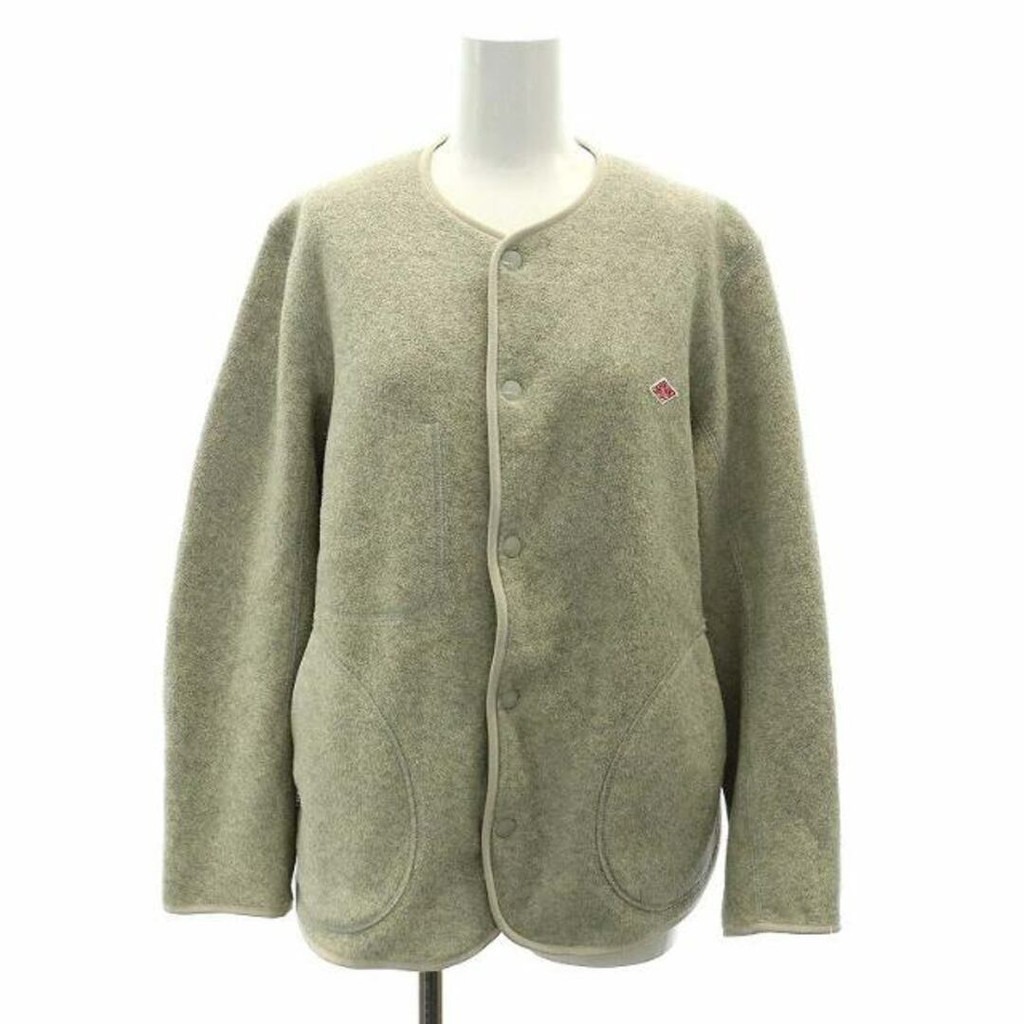 Danton Danton fleece jacket collarless jacket 36 beige Direct from Japan Secondhand