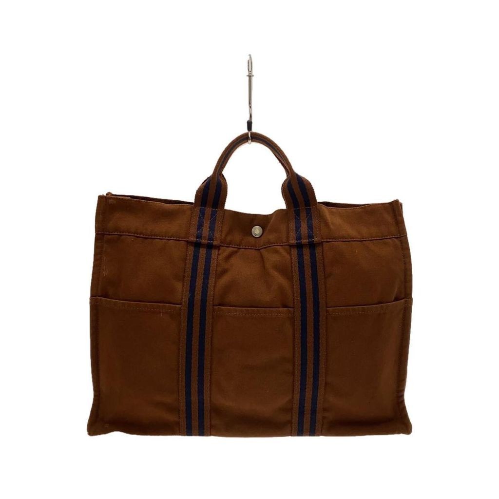 HERMES Tote Bag Canvas Brown Direct from Japan Secondhand