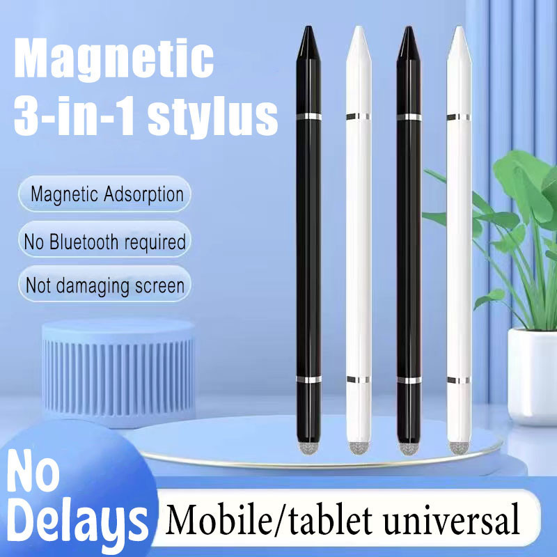 ปากกาสไตลัส Stylus pen สไตลัส 3in1ปากกาเขียนวาดหน้าจอ แต่งรูป ทัชสกรีน สากล ปากกาทัชสกรีนสำหรับทุกรุ่น ไม่ต้องชาร์จ