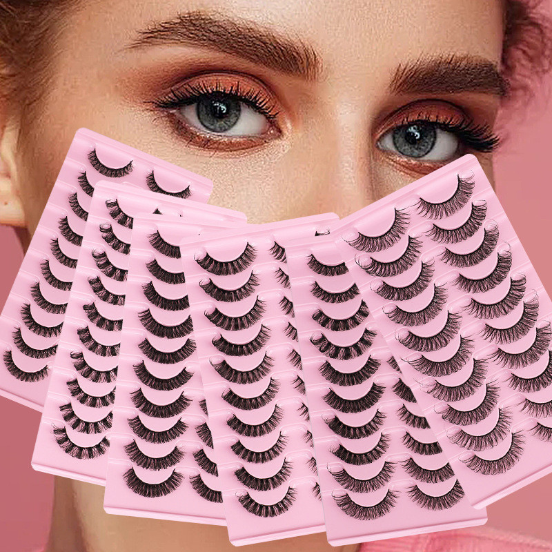 10 คู่ขนตาปลอมธรรมชาติ Curling Air Feeling Curly รัสเซีย Curl Eyelashes ชุดขนตาปลอม