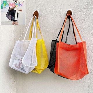 HOBBYIN กระเป๋าสะพายไหล่ ผ้าตาข่าย แบบใส ใช้ซ้ําได้ แบบพกพา