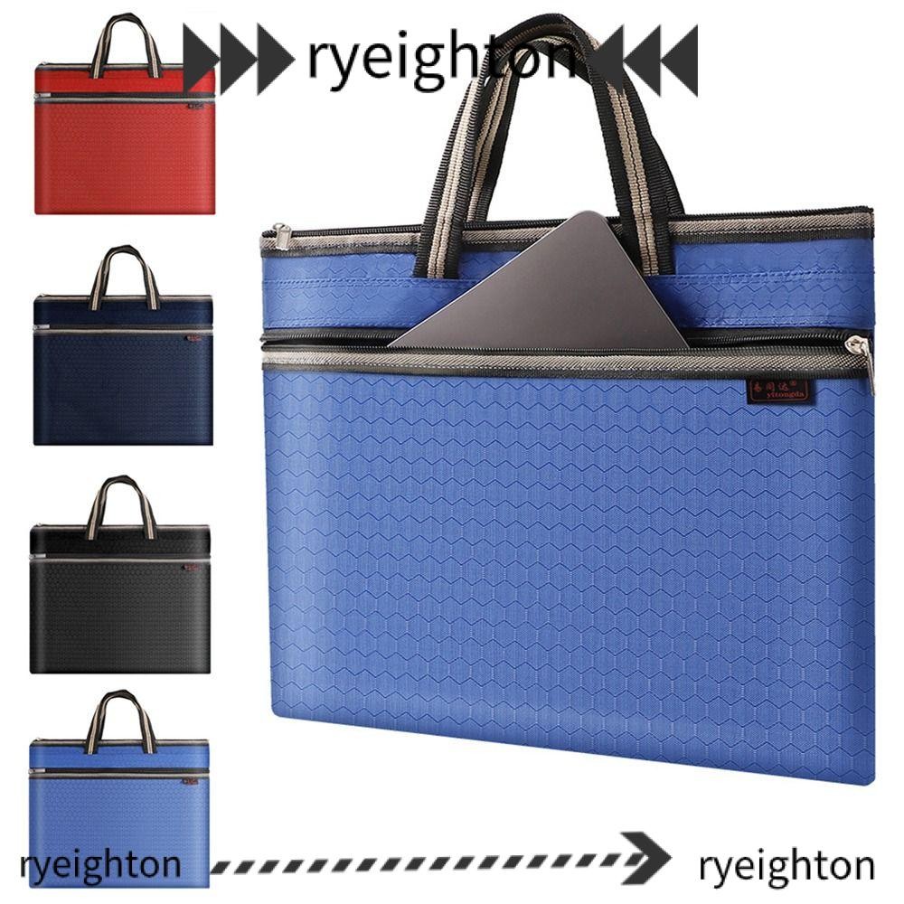 Ryeighton A4 กระเป๋าเอกสารแบบพกพากระเป๋าถือโฟลเดอร์แฟ้มกันน้ํา