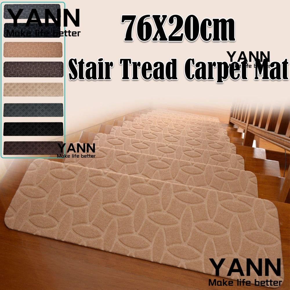 Yan1 บันไดพรม, ความปลอดภัยลื่นบันได, แฟชั่น Self-กาว Soft Stripe 76X20 ซม.ป้องกันแผ่นตกแต่งบ้าน