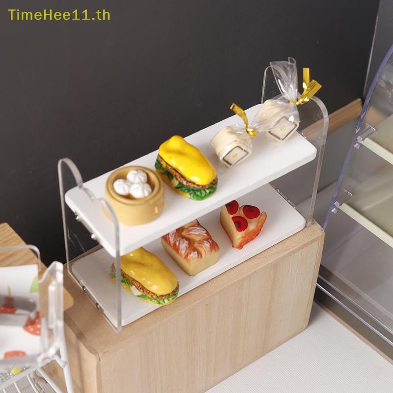 Timehee 1:12 Dollhouse Miniature Storage Rack อาหารขาตั้งจอแสดงผล Mini ชั้นวางชั้นวางหนังสือชั้นวางดอกไม้เค้กขนมปังชั้นวางของของเล่น TH