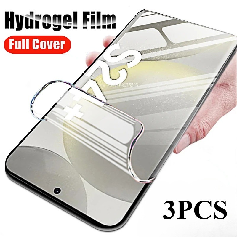 3 ชิ้น 999D HD Clear Soft Hydrogel ฟิล์มสําหรับ Samsung Galaxy S25 S24 S23 S22 Plus Ultra Edge FE 5G