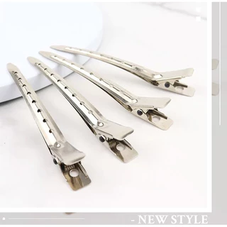 O1193 ❤️1 บาท กิ๊บปากเป็ดติดผม สีเงินโลหะ ช่วยเก็บไรผม สไตล์เกาหลีเรียบง่าย นักเรียนสำหรับผู้หญิง ราคาต่อชิ้น