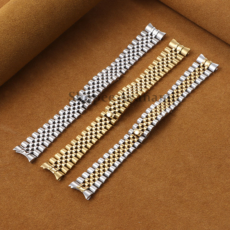 สายรัดนาฬิกาสแตนเลสที่แข็งหรูสำหรับ Rolex แทน Wawtch Band Jubilee โค้งข้อมือโลหะปลาย 13mm 17mm 20mm 21mm - รูปที่ 2