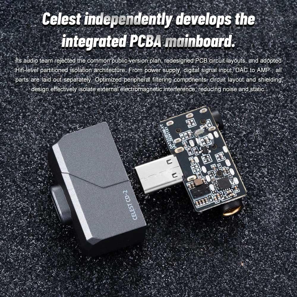 Celes CD-2 แบบพกพา DAC เครื่องขยายเสียงหูฟัง DSD Amp HiFi รองรับ 32bit/384kHz 3.5 มม.4.4 มม.สําหรับ Android Win10
