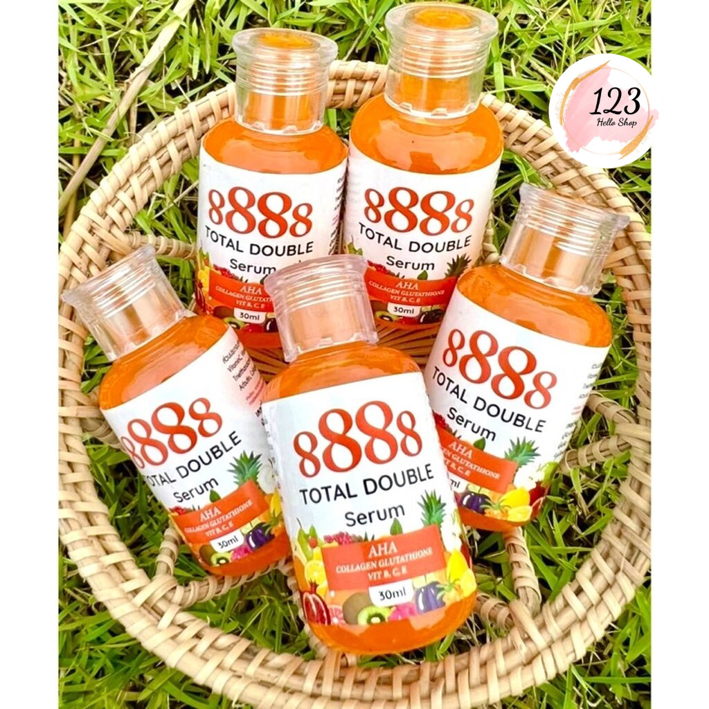 8888 Total Double Serum AHA Collagen Glutathione Vit B , C , E 30 ml เซรั่มเปิดผิวขาว x10 ✨