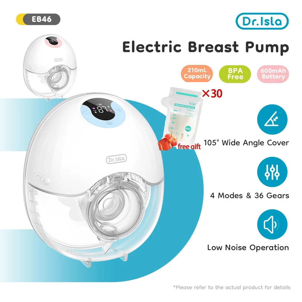 Dr.isla เครื่องปั๊มนมไฟฟ้า(4โหมด x 36เกีย)27MM เครื่องปั๊มนม แบบสวมใส่ USB แบบพกพา แฮนด์ฟรี เครื่องป