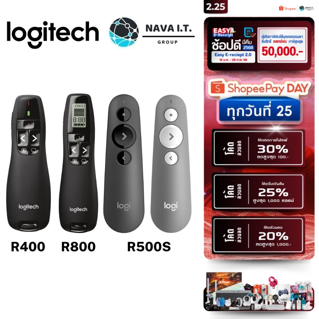 ⚡️กรุงเทพฯด่วน1ชั่วโมง⚡️ LOGITECH R400 R800 R500S LASER PRESENTATION REMOTE รีโมทพรีเซนเทชั่นไร้สาย