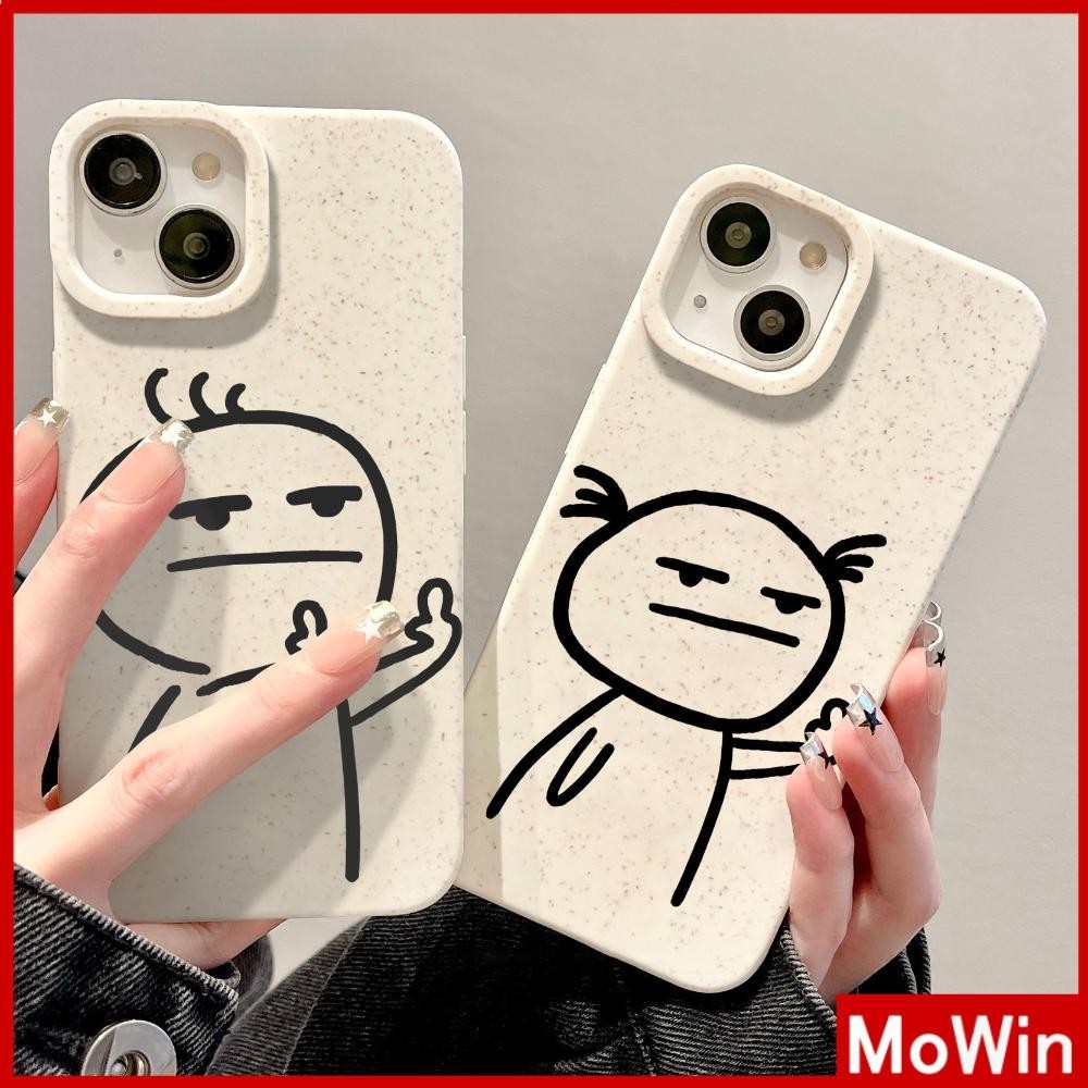 Mowin - เข้ากันได้สำหรับ เคสไอโฟน11 เคส iphone 11 15 pro max iPhone กรณีเป็นมิตรกับสิ่งแวดล้อมสีขาวกรณีนุ่มป้องกันกล้องกันกระแทกเส้นตลกสำหรับเด็กใช้งานร่วมกับ iPhone 14 13 12 11 PRO MAX XR XS 7Plus