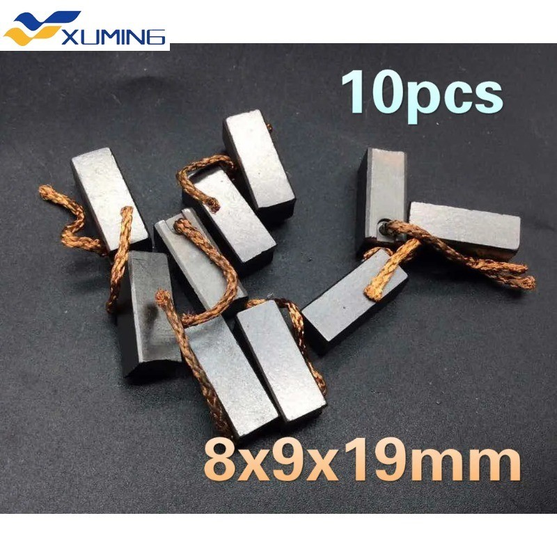 Xm-10pcs 8x9x19 มม.แปรงคาร์บอนสําหรับรถยนต์รถบรรทุกเครื่องทําความร้อน Blower พัดลม Air-Blower รถมอเตอร์แปรงคาร์บอน 8x9x19 มม.