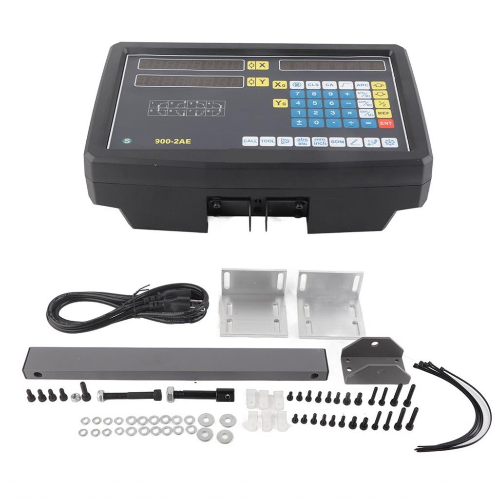 110‑240V Digital Readout for Milling Lathe Machine With Two Linear Scale 0‑400mm (US Plug)
