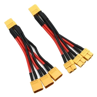 SMAC XT60 สายขนาดแบตเตอรี่ ตัวผู้ตัวเมีย สายขนาด 2.5 Sq.mm. ยาว 14 ซม. สําหรับต่อขนานแบตเตอรี่ เพื่อเพิ่มกระแสให้สูงขึ้น