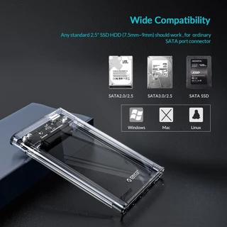 HDD กล่องใส่ฮาร์ดดิสก์แบบใส USB 3.0 SATA 2.5 กล่องใส่ฮาร์ดดิส ส่งถ่ายข้อมูลได้รวดเร็ว มีไฟ LED