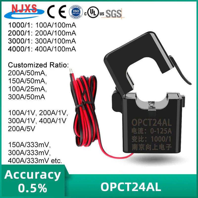 NJXSE OPCT24AL Split Core Current Transformer 100A 50mA 40mA 25mA 20mA เปิดประเภท CT AC 200A 300A 400A Clamp Current Transformer