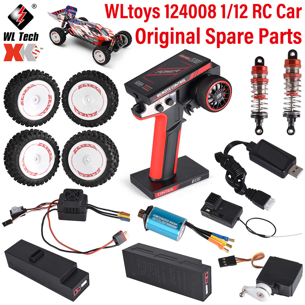 Wltoys 1/12 124008 อะไหล่รถบังคับ เซอร์โวชาร์จ USB โช๊คอัพ รีโมตคอนโทรล มอเตอร์ ESC ไร้แปรงถ่าน แบตเ