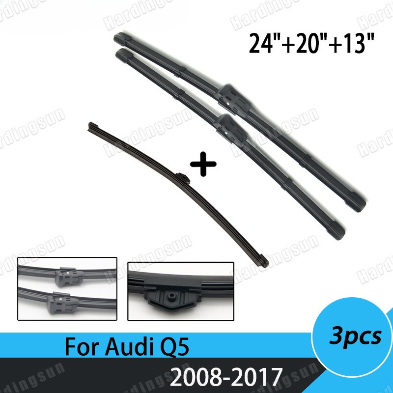 ชุดใบปัดน้ําฝนกระจกหน้า หลัง สําหรับ Audi Q5 2008-2016 2017 24 นิ้ว 20 นิ้ว 13 นิ้ว 2009 2010 2011 2012 2013 2014 2015
