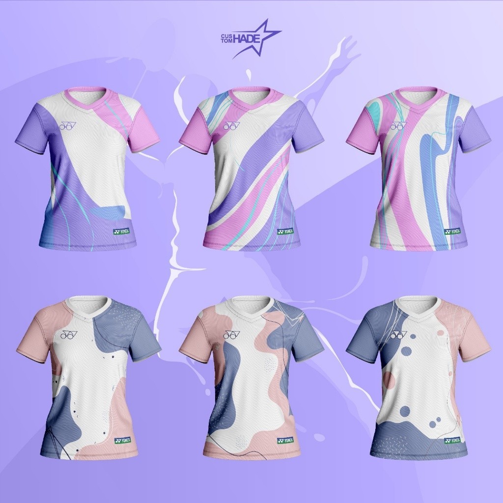 เสื้อกีฬาแบดมินตัน พิมพ์ลาย เลือกลายได้ สําหรับผู้หญิง