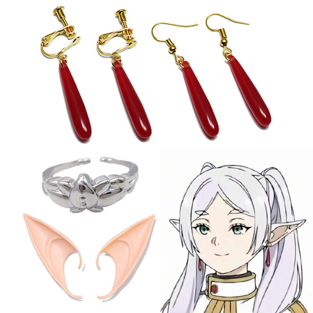 เครื่องประดับ ต่างหูคอสเพลย์ รูปการ์ตูนอนิเมะ Frieren At The Funeral Frieren Elf Ears สําหรับปาร์ตี้ฮาโลวีน