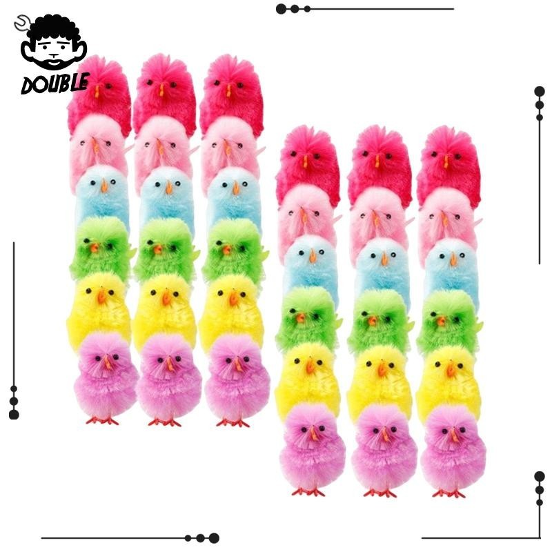 [ 36x เหมือนจริงคละสีเจี๊ยบของเล่นชุดลูกไก่ขนาดเล็ก