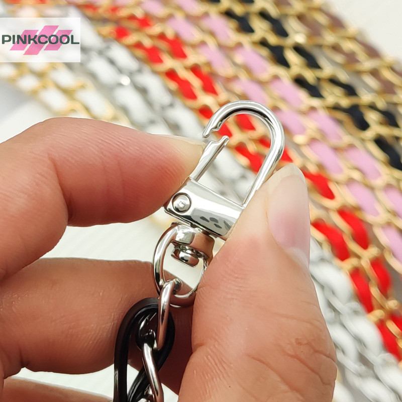Pinkcool สายโซ่สะพายกระเป๋าถือ กระเป๋าสะพายไหล่ สะพายข้าง หนัง ขนาด 120 ซม. Diy สําหรับผู้หญิง