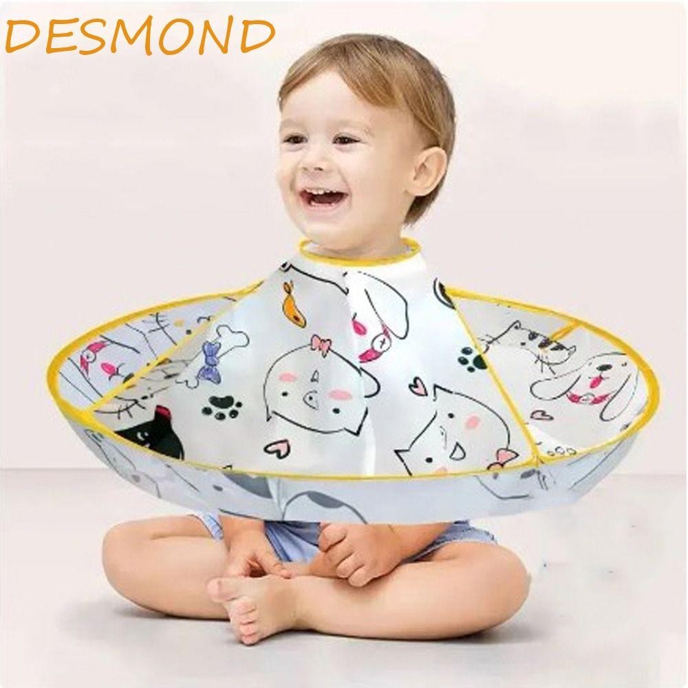 Desmond ชุดตัดผม, ผ้าคลุมตัดผมเด็ก ระบายอากาศ การ์ตูน, เครื่องมือตัดผม พับได้ สามมิติ ผ้ากันเปื้อนย้อมผม เสื้อคลุมเด็ก