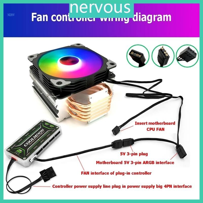 Fan Controller Adapter Cable 4Pin/6Pin to 5V ARGB 3Pin Converter