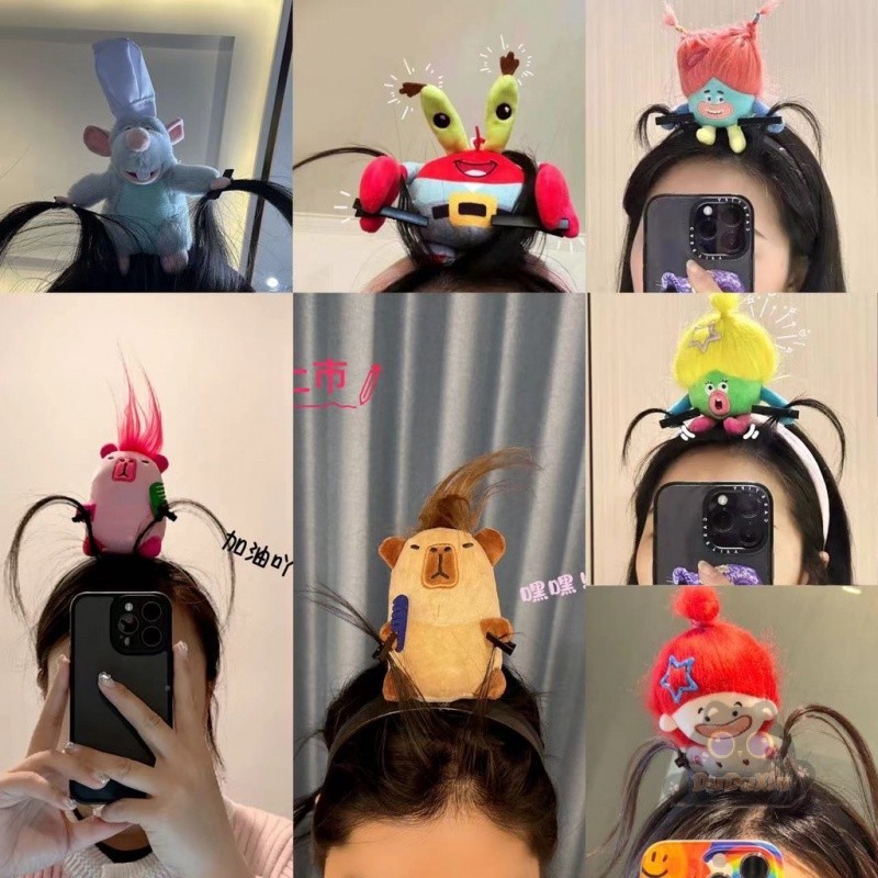 Tik Tok ที่คาดผมตุ๊กตาทอด ทําอาหาร หนู คิง ตลก คาปิบารา ที่คาดผม ผ้าฝ้าย ตุ๊กตา หนู ที่คาดผม ที่คาดผม ฟันขาด ตุ๊กตา ที่คาดผม ปู เจ้านาย เด็กผู้หญิง ที่คาดผมตลก