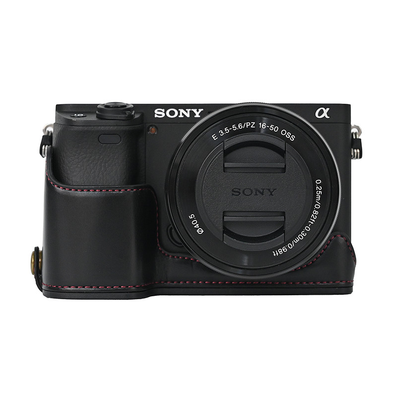 เคสหนัง PU พร้อมสายคล้องข้อมือ สําหรับกล้อง Sony A6000 A6100 A6300 A6400 - รูปที่ 3