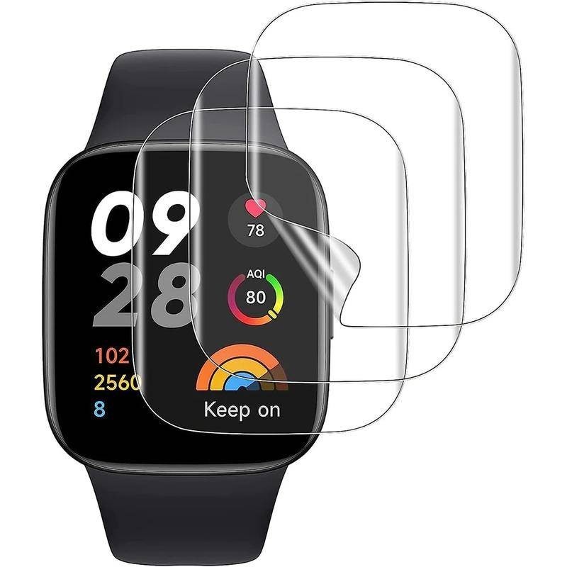 ฟิล์มไฮโดรเจล 3 ชิ้น 900D HD ใส นิ่ม สําหรับ Redmi Watch 4/3 Active/3 Lite/3/2 ป้องกันรอยขีดข่วน ป้องกันแสงสีฟ้า