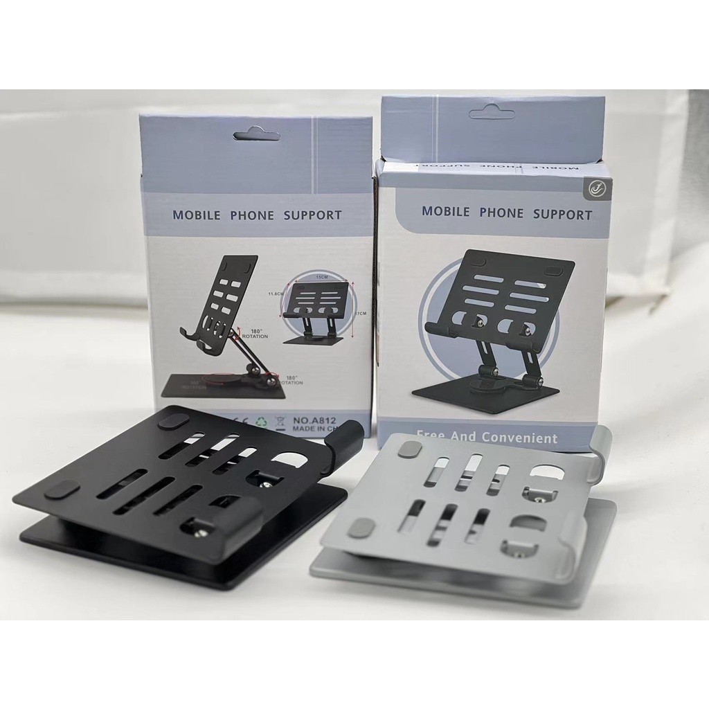ขาตั้งแท็บเล็ตตั้งโต๊ะอลูมิเนียมอัลลอยด์ พับได้ หมุนได้ 360 องศา แบบพกพา Take away รุ่นA812 - รูปที่ 3