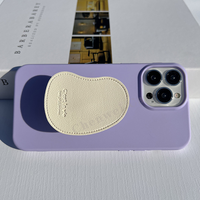 Matte Soft Case พร้อม PU หนังผู้ถือโทรศัพท์ Grip สําหรับ iPhone 16 15Promax 15 15Pro 14 14Pro 14Promax 13Pro 13Promax 12 12Promax 11 11Promax X Xr Xsmax 14Plus 11Pro 7Plus 13mini