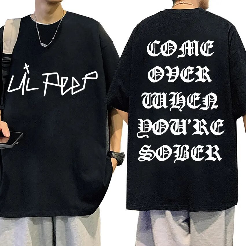 เสื้อยืด พิมพ์ลาย Rapper Lil Peep Come Over Youre Sober Tour Concert สําหรับผู้ชาย