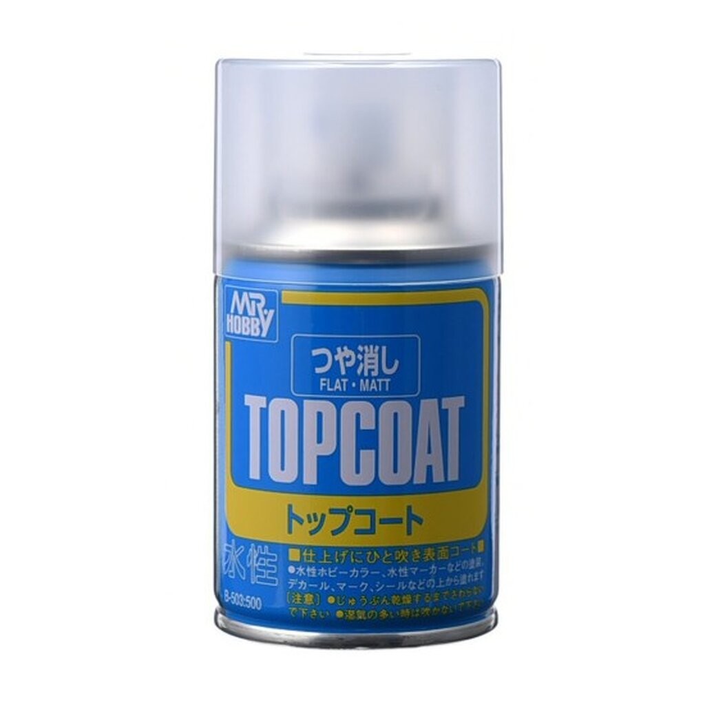 สเปย์สำหรับงานโมเดล เคลียร์ ด้าน MR.TOPCOAT (FLAT)